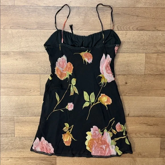 Vintage Betsey Johnson Size Small Dark Floral Mini Dress Dainty Feminine 90’s - Picture 2 of 16